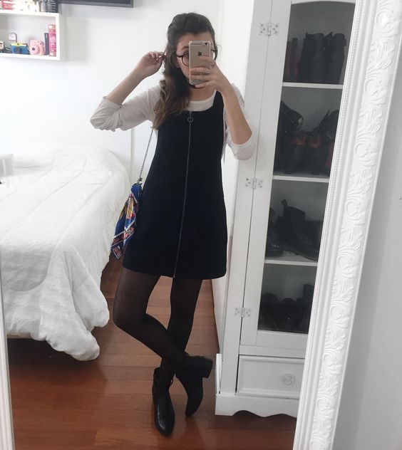 sobreposição com meia calça
