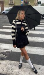 Looks Preppy Em Preto E Branco Guita Moda