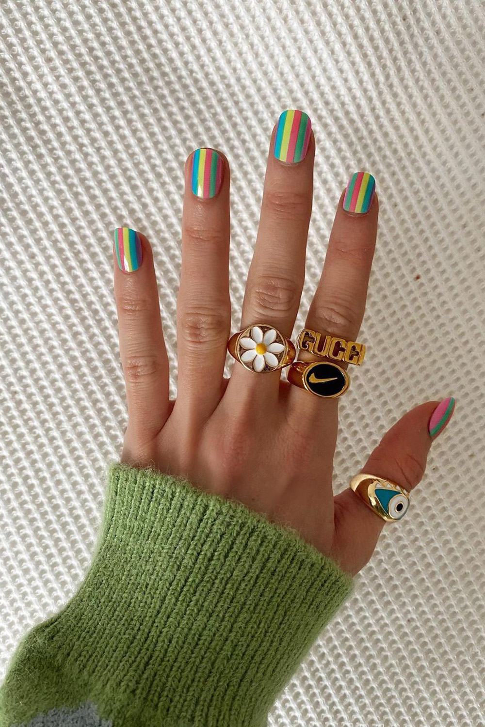 nail art, unhas colorias, arco-íris
