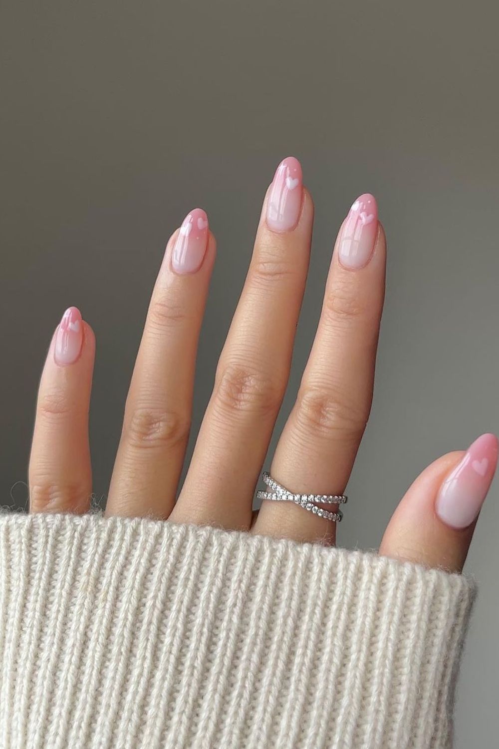 unhas rosas com fancesinha ombré