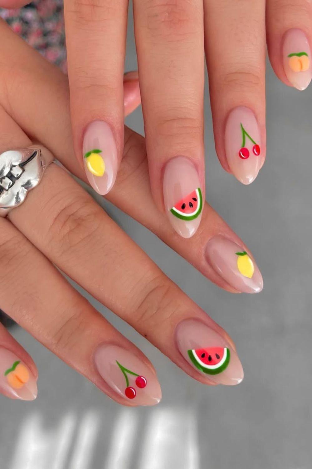 unhas carnaval, nail art frutas tropicais