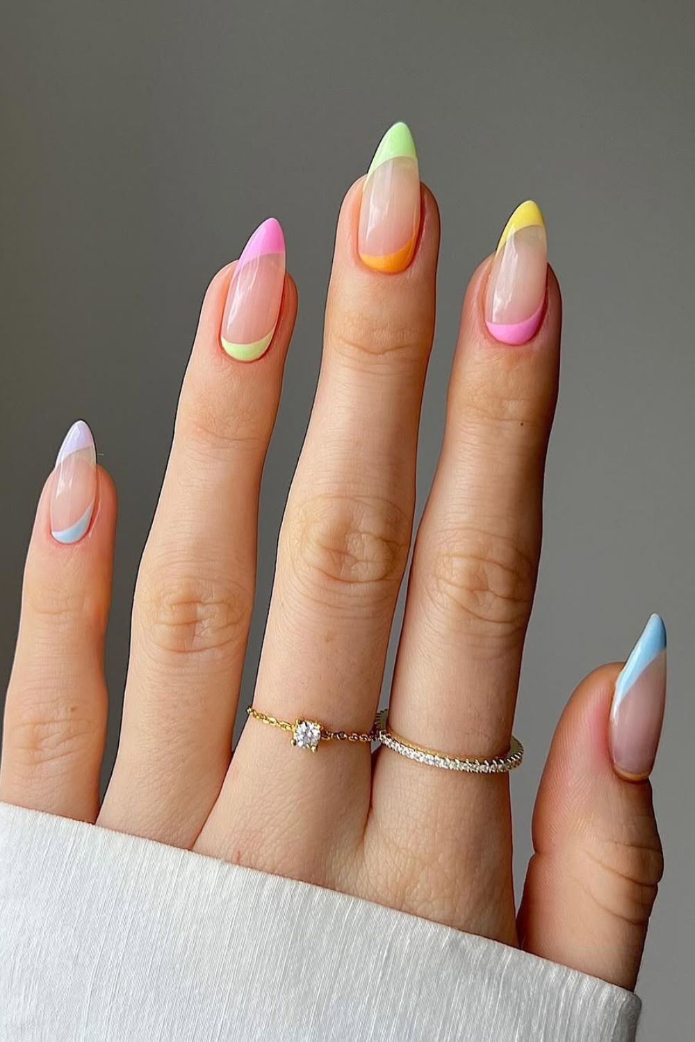 unhas carnaval, francesinha arco iris