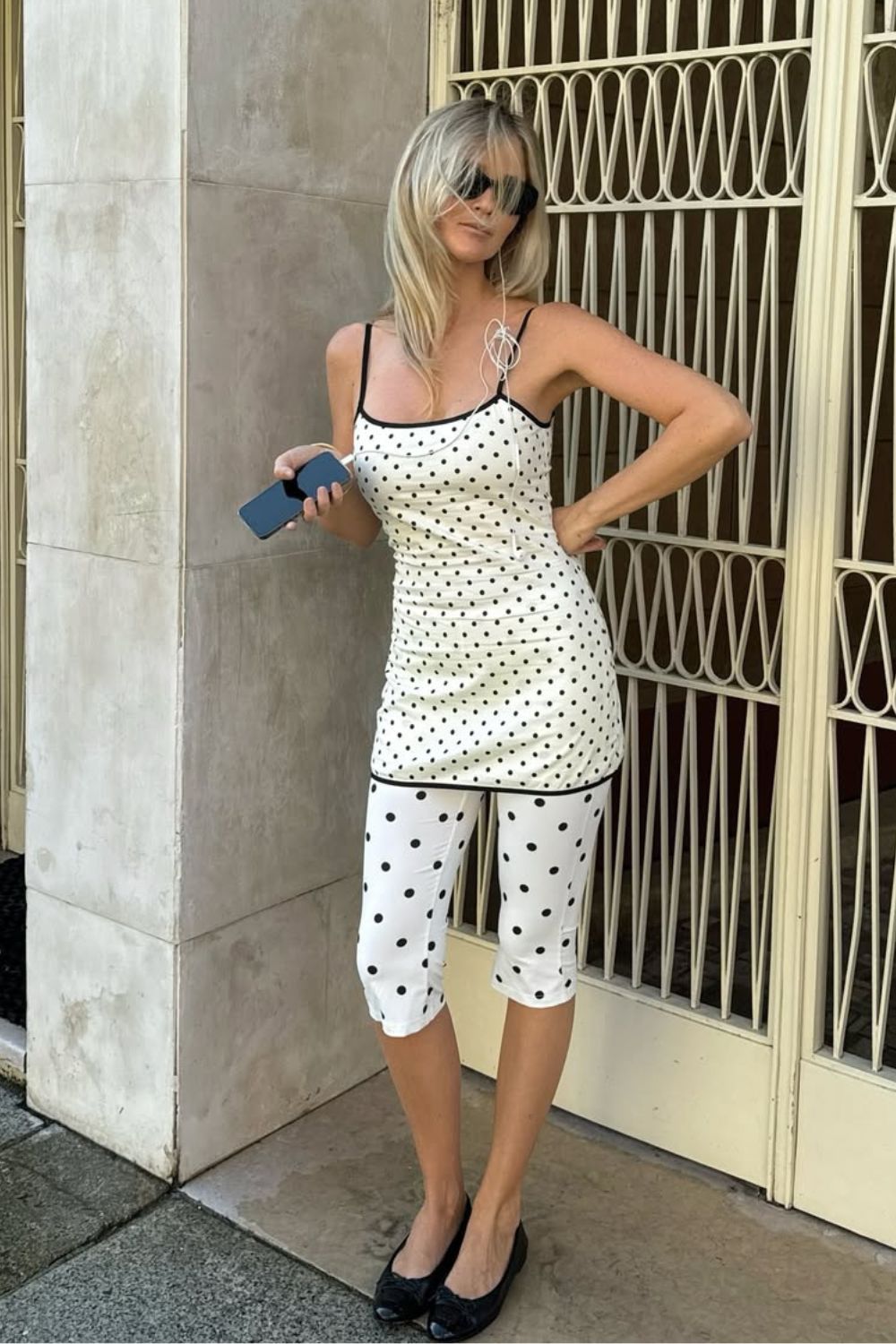 Conjuntinho com mix de estampas poá